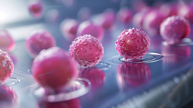 Streptococcus pyogenes contamination hospital surface dangerous bacterial chains on stainless steel table healthcare hygiene concept realistic laboratory environment premium stock photo style