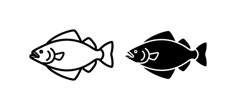 Fish Icons: Outline and Silhouette, Aquatic Life Vector Art