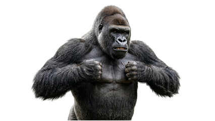 gorilla on transparent background ape animal wildlife © ATIQULISLAM