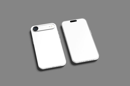 Realistic iPhone 17 Air Device Mockup Template with Soft Shadows