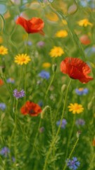 Obraz premium Vibrant floral meadow mobile wallpaper
