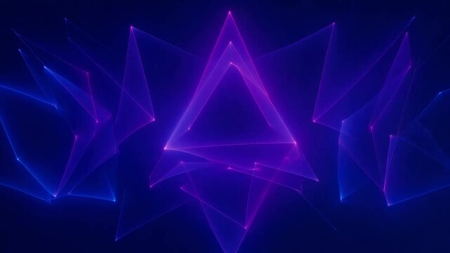 Abstract geometric neon blue purple wireframe digital futuristic light lines glowing background pattern