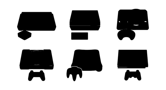 Retro Gaming Consoles and Controllers, Vintage Video Game Systems, Classic Entertainment Technology Icons