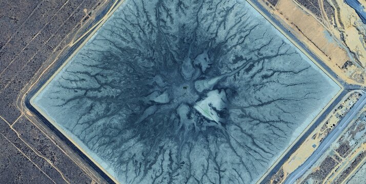 Jwaneng Mine Tailings Pond Fractal Pattern Satellite Image Botswana