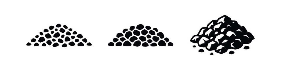 Stone Pile Icons: Stacked Rocks and Geological Formations © Lili
