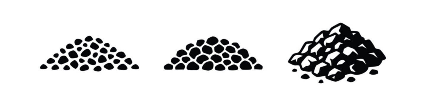 Stone Pile Icons: Stacked Rocks and Geological Formations
