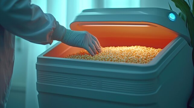 Scientist analyzes moisture levels in harvested corn using near-infrared spectroscopy