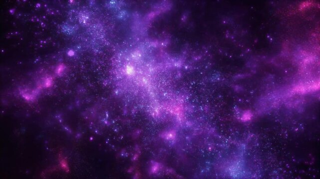 Slow Orbiting Dense Field of Shimmering Ethereal Violet Particles in Deep Cosmic Space, Seamless Full HD Motion Background Loop