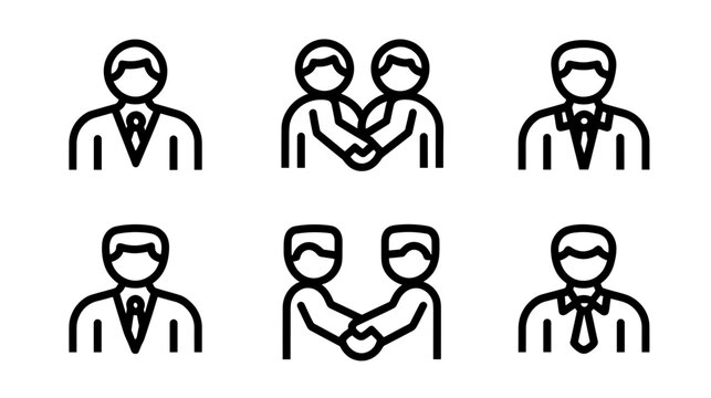 Illustration of Business Professionals Shaking Hands to Symbolize Partnership and Collaboration