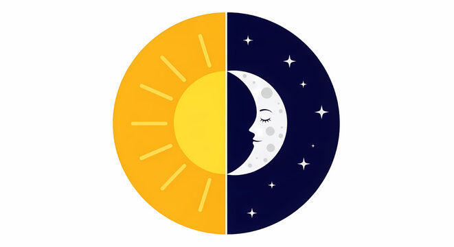 Abstract sun and moon cycle illustration