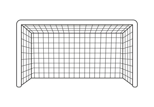 Soccer Goal Outline Illustration.Football goal post icon illustration 