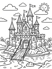Fototapeta premium Cute Forest Animals Coloring Page for Kids Printable Line Art