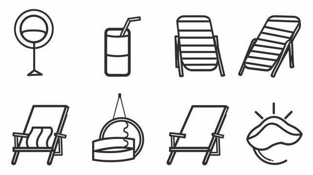Relaxing Lounge Chairs with Drink Under Sunshade in Outdoor Beachside Setting