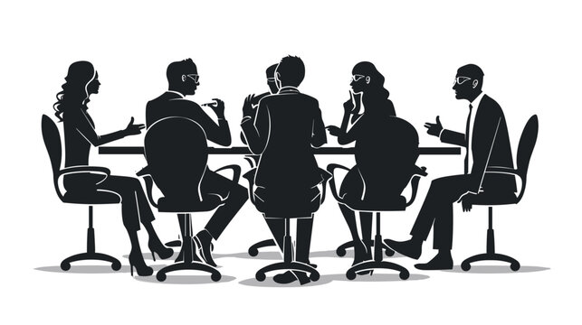 Team Meeting with Diverse Professionals Engaged in Discussion Around Conference Table