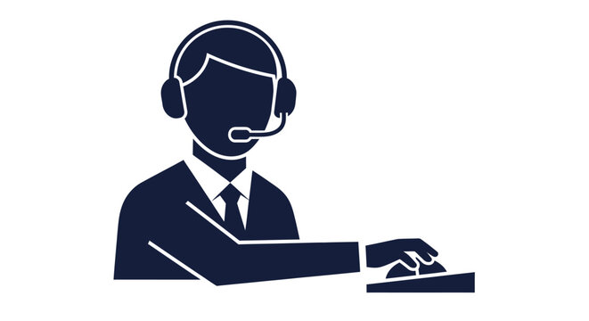 Customer service representative wearing headset 2.