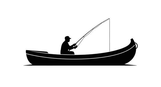 Man fishing in a small boat 3.