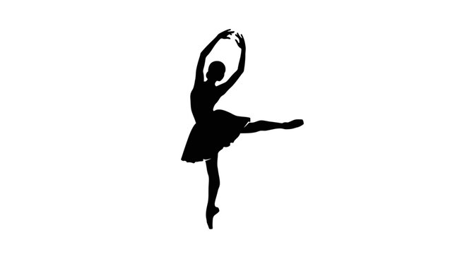 Silhouette of a female ballet dancer 1.