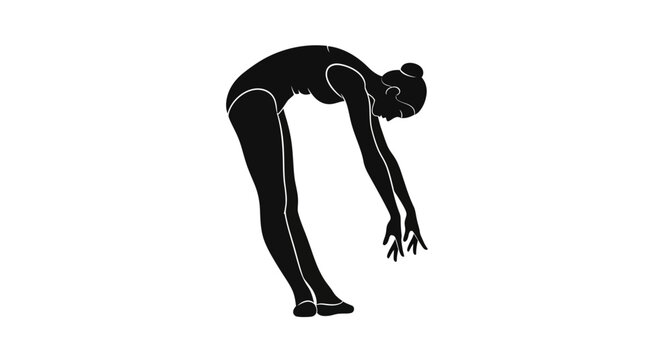 Woman stretching her back muscles deeply.