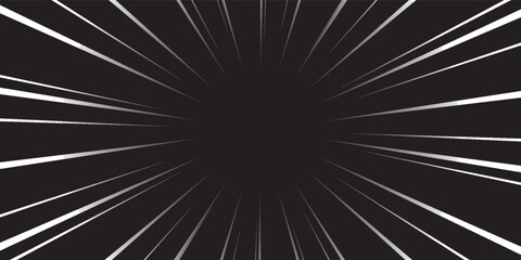 Naklejka premium Black and white explosion effect manga