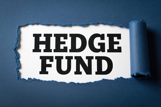 The words hedge fund visible under torn dark blue paper