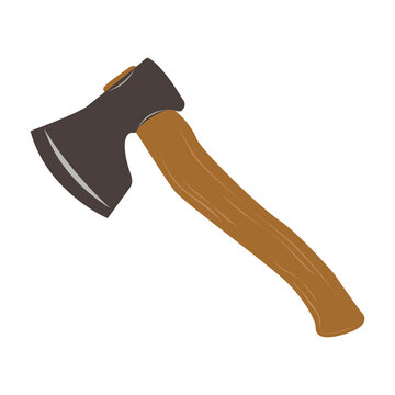 Axe. A hand tool consisting of a metal blade and handle. Used for firewood harvesting, carpentry, chopping wood, and wood processing. Construction and tourism work.
