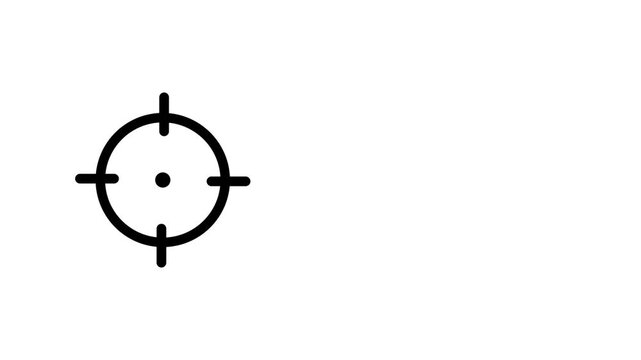 Hud tracking and marking on red circle target with cross hair. Motion graphic