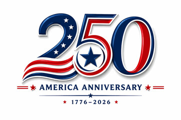 Obraz premium America 250th anniversary with stars and stripes 1776-2026