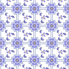 Obraz premium Ancient chinese art botanical Tile pattern