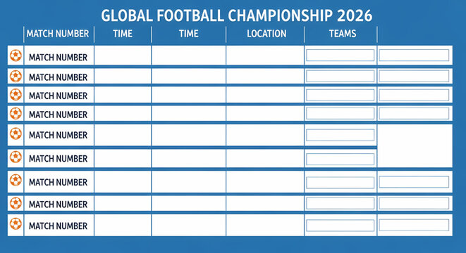 Global football championship 2026 match schedule template