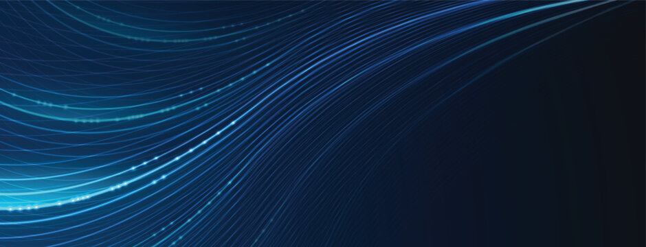 Digital cyberspace dark blue background representing big data, cloud computing, and AI
