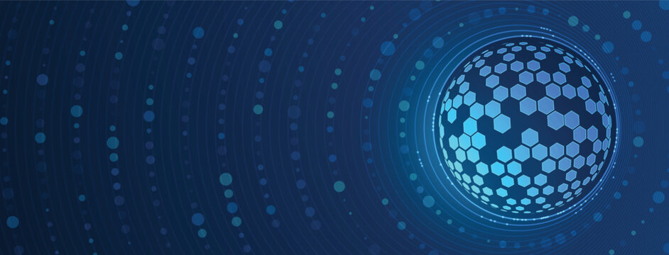Digital cyberspace dark blue background representing big data, cloud computing, and AI
