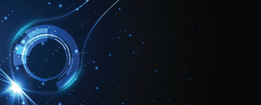 Digital cyberspace dark blue background representing big data, cloud computing, and AI