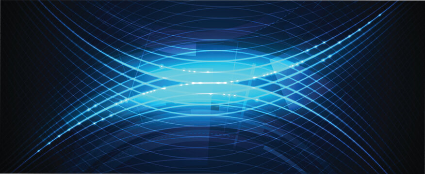 Digital cyberspace dark blue background representing big data, cloud computing, and AI