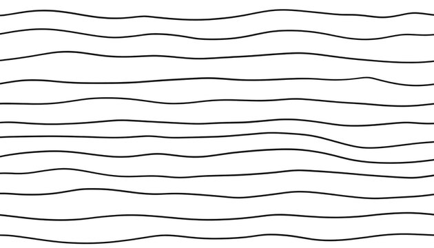 Black, undulating lines across a white background. This simple, abstract design conveys a sense of movement and fluidity