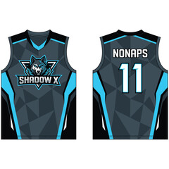 Wolf logo esport jersey template blue and grey geometry with template, geometric © MD AINUDDIN