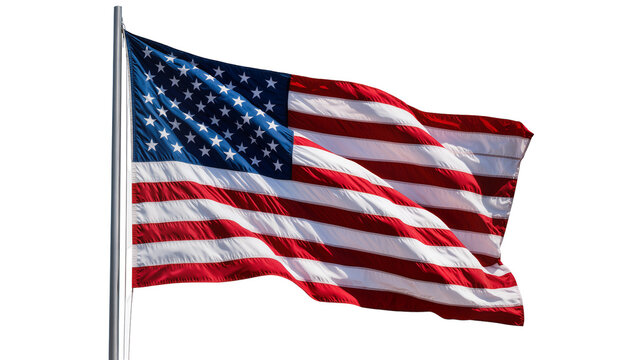 American flag waving on flagpole