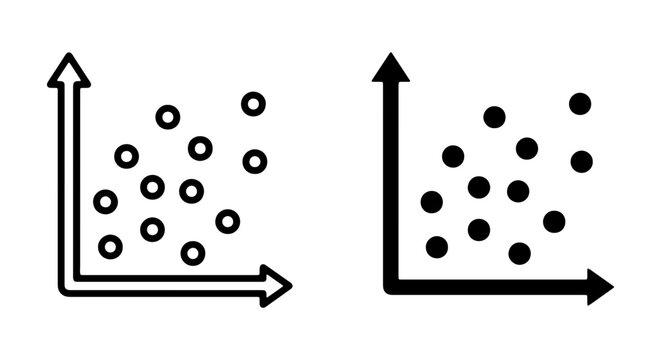 Scatter Plot Icons, Data Visualization, Statistics, Science, Research, Analysis