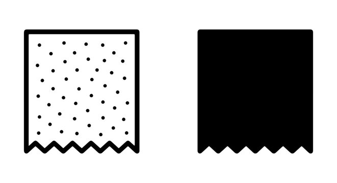 Two Simple Square Icons: Textured Pattern and Solid Black, Vector Graphics
