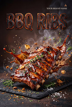 Grilled BBQ Pork Ribs with Savory Glaze and Herbs