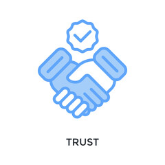 Obraz premium Trust Icon Lineal Blue Style. Vector Illustration For Graphic Design