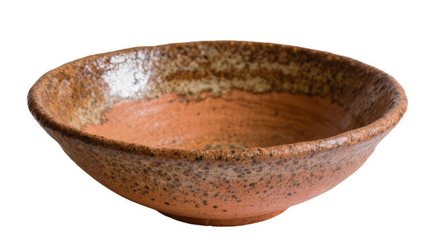 Rustic earthenware bowl with speckled glaze