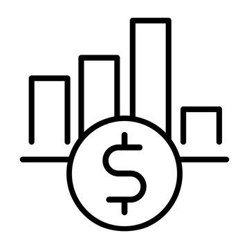 Financial growth vector icon. Profit analysis Illustration sign. Revenue chart symbol. Investment performance logo.
