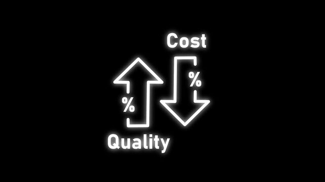 Cost balance arrow diagram concept business strategy triangle infographic