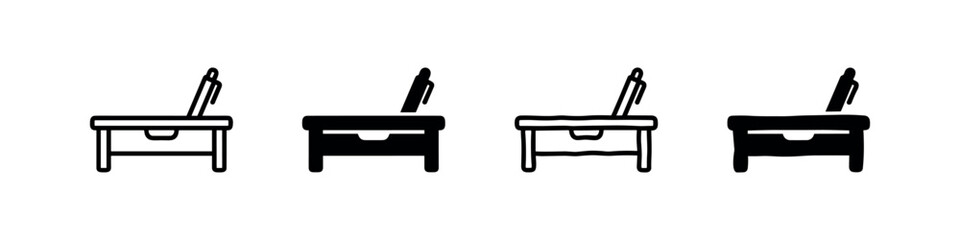 Fototapeta premium Set of 4 Hand-Drawn Lap Desk Icons with Pen and Drawer