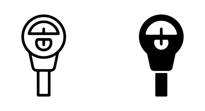Parking Meter Icons, Meter Symbol, Urban Street Equipment, Vector Art