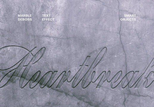 Marble Text Effect &ndash; Debossed Typography for Logo, Poster & Branding (PSD)