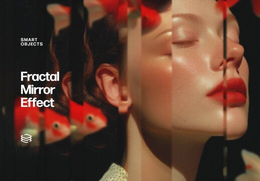 Fractal Mirror Photo Effect &ndash; Distortion for Album Cover & Social Media (PSD)