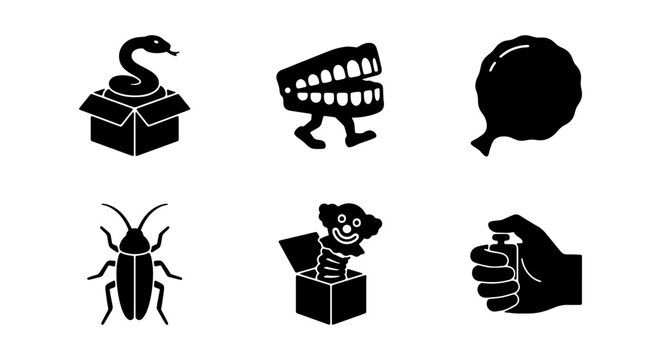 Surprise Icons: Jack in the Box, Snake in Box, Chattering Teeth, Balloon, Beetle, Clicker