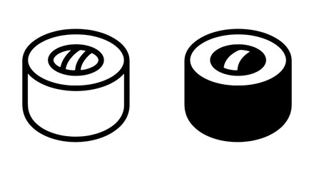 Sushi Icons, Japanese Food Vector Graphics, Maki Rolls, Asian Cuisine Simple Line Art © Fahima