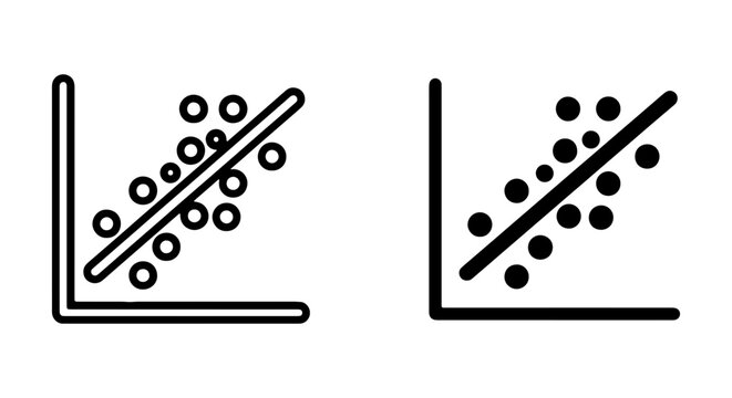 Scatter Plot Icons, Data Visualization, Correlation Analysis, Statistics Vector Graphics